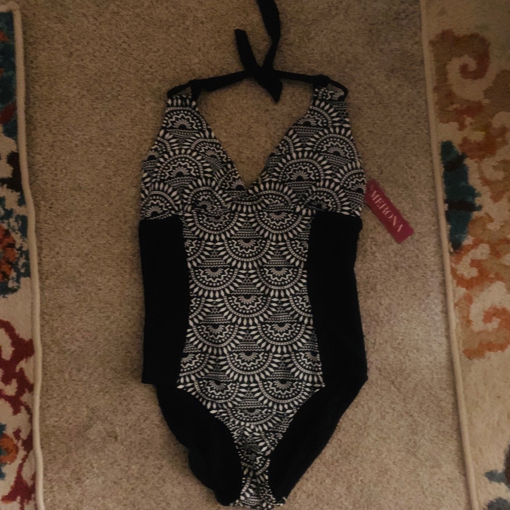 Black and white bathing suit